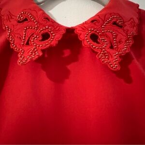 Ted Baker Red Mini Dress with Embellished Collar size 2